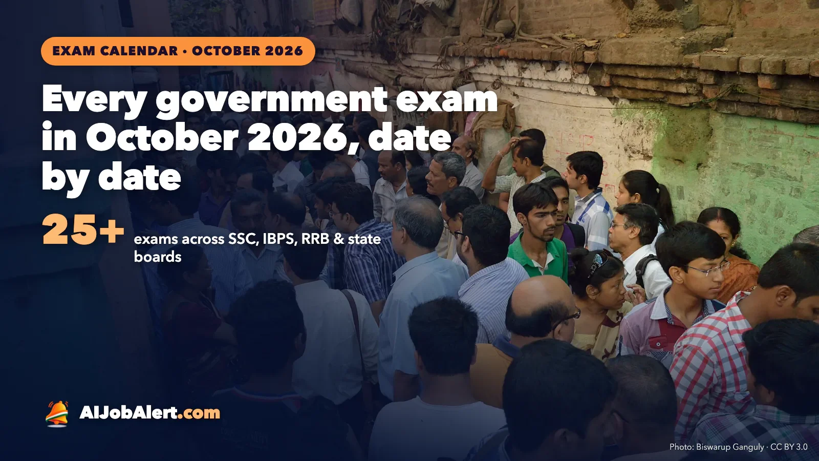 Students and parents waiting outside an exam centre in India